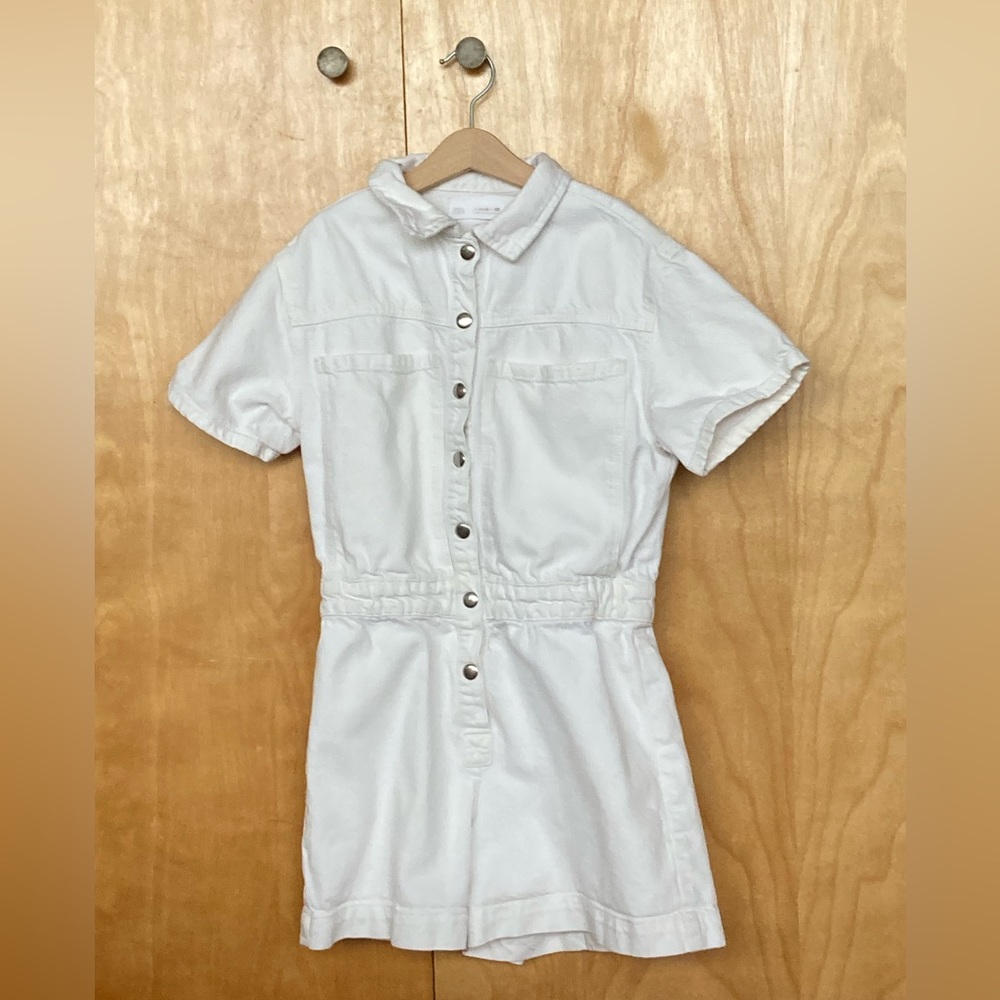 White Denim Romper